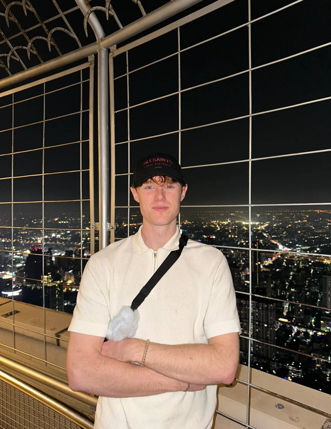Bjorn, known through his work as Indus, at a city viewpoint at night