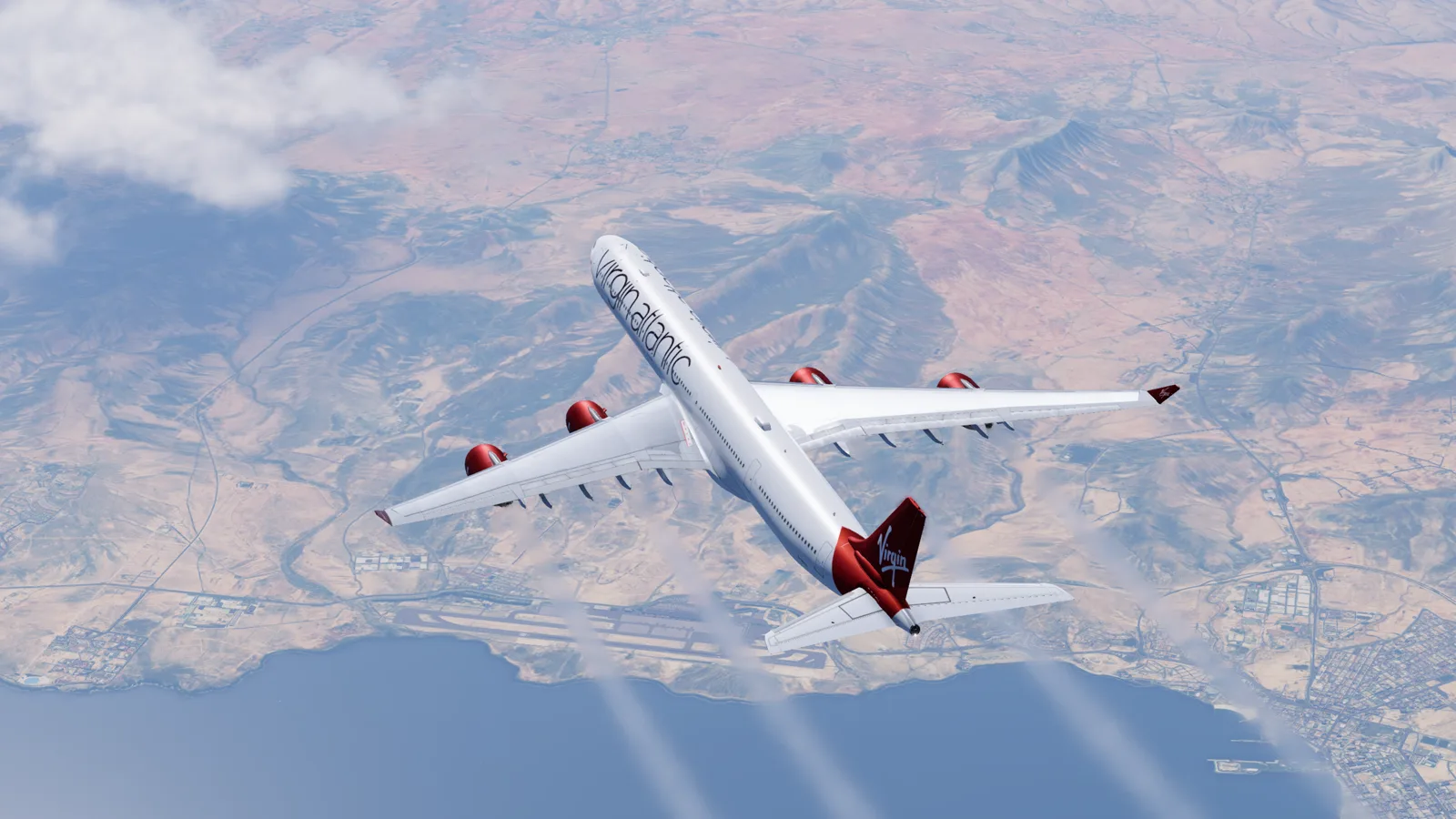 Flying over the Canary Islands with Cruise Control enabled